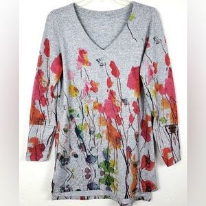 🌷Soft Surroundings Tunic Sweater Sweatshirt Long Sleeve Side Vent Slits Size XS